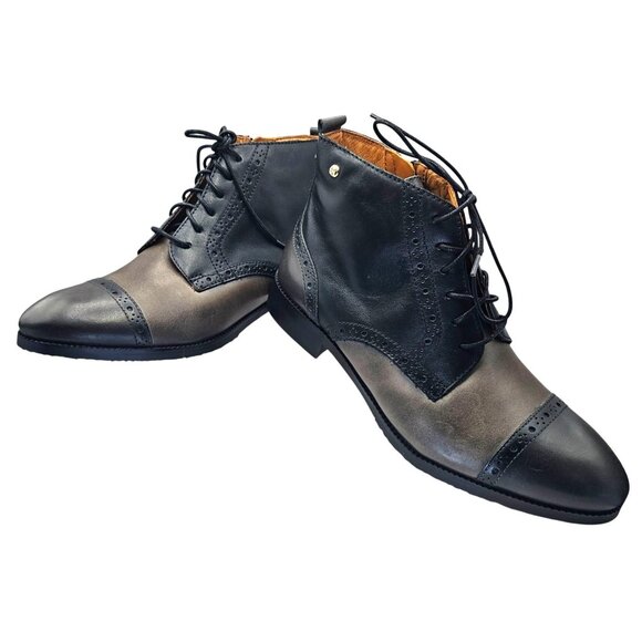 Pikolinos 8.5 Royal Flat Lace-Up Ankle Boots Lead EU 39 New w/Tag No Box - Picture 1 of 16